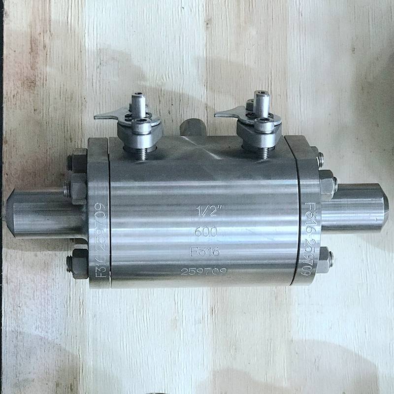 API SS316 CL600 1/2'' Butt-Weld Double Block and Bleed Ball Valve 